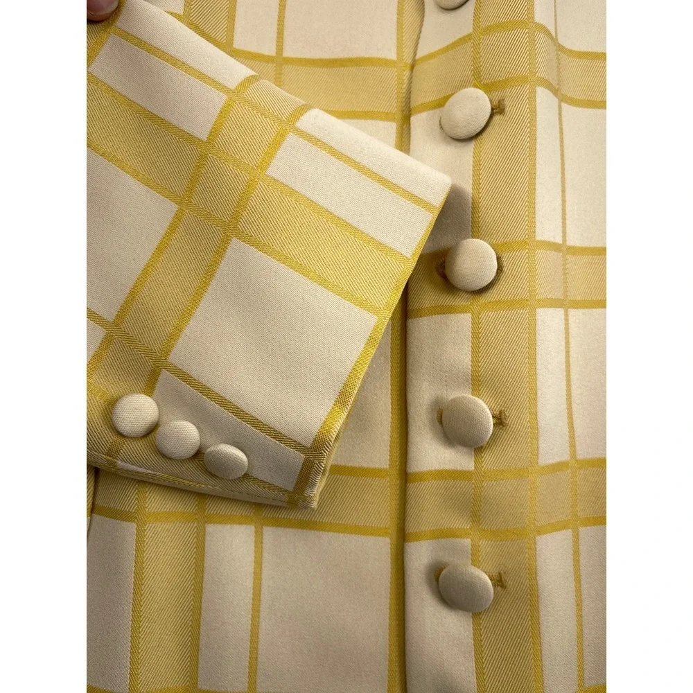 John‎ Raphael Platinum Men's 46L 38x32 Yellow Plaid 3 Piece Suit Milano Elegant